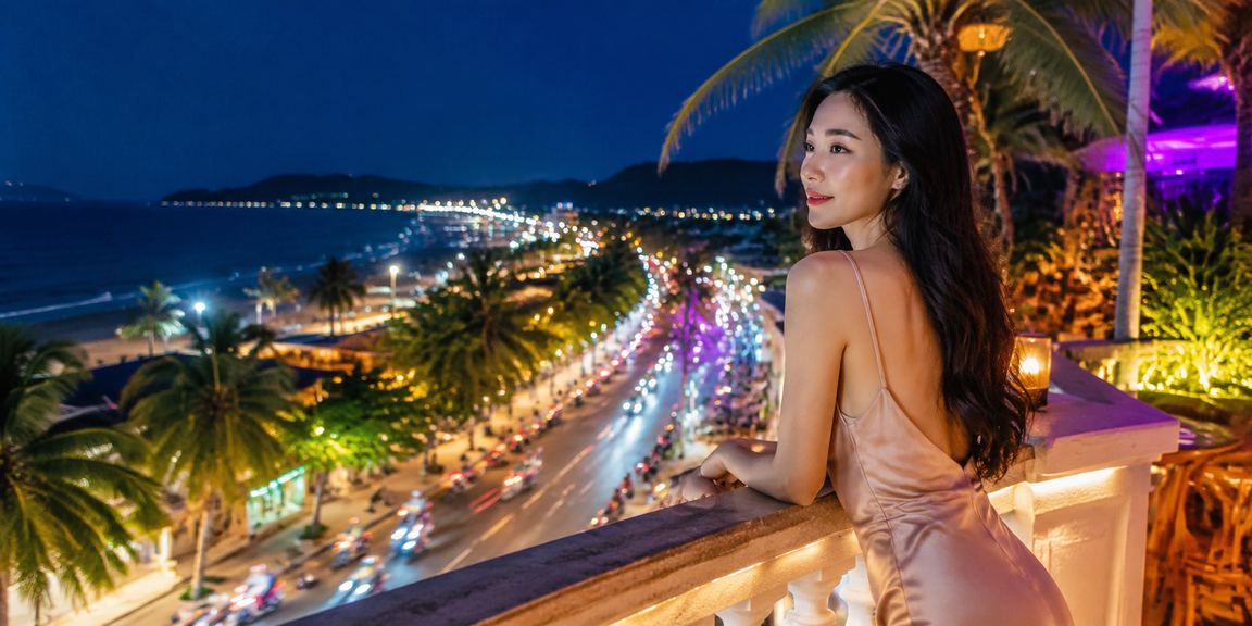 Giao diện app casino neon tại Phú Quốc với ánh đèn sôi động về đêm